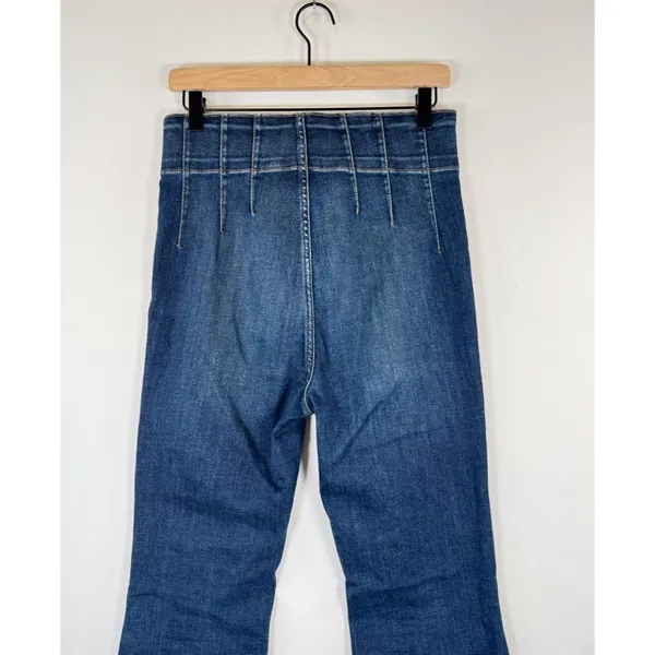 We The Free People Womens Jeans Blue Jayde Flare Denim High Rise Stretch Size 29 - Image 8