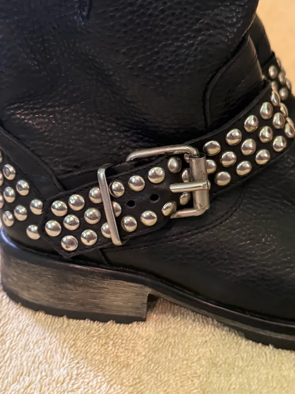 Steve Madden Boots Ankle Leather Black Moto - Image 13