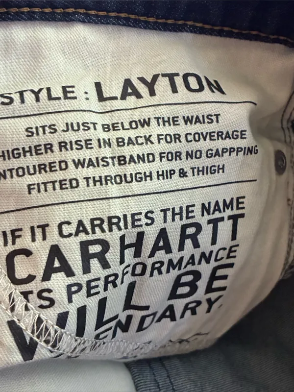 Carhartt Layton Skinny Leg Jeans Stretch Slim Fit Dark Wash 12 - Image 2