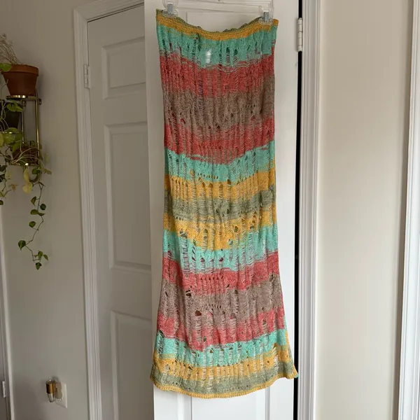 Jaded London NWT Odette Striped Knitted Maxi Skirt Multicolor, Size L - Image 6