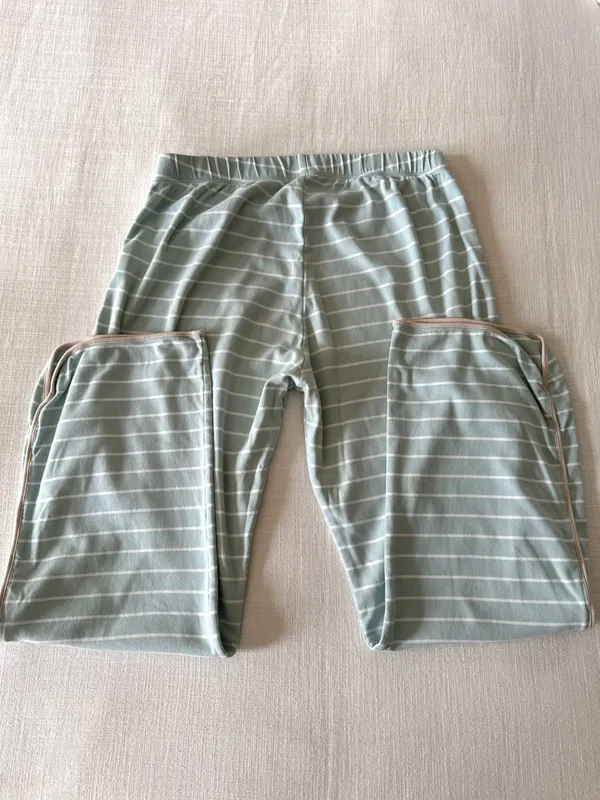 Lake Pajamas Pima Cotton Mint Stripe Pants, Medium - Image 7