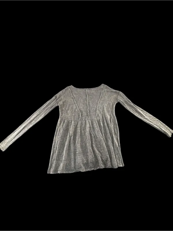 Free People Heather Gray Tunic with Lace Yoke - Image 9