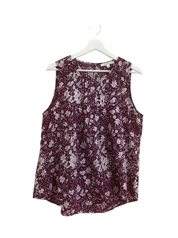 Nordstrom Size Large Purple Floral Preppy Tank Top - Image 2