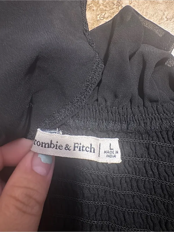 Abercrombie & Fitch Black Ruffle-Trim Tank - Image 2