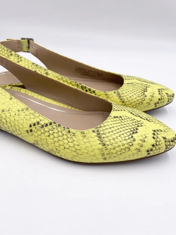 Vionic Jade Slingback Mules Yellow Leather Snakeskin Women's Size 8 Pointed Toe - Image 4