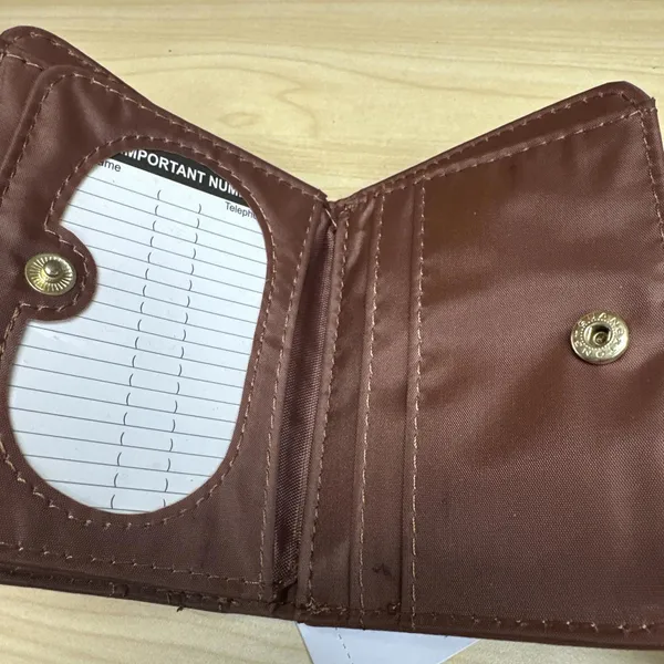 Time And Tru Brown faux Leather Twofold Wallet New - Image 4