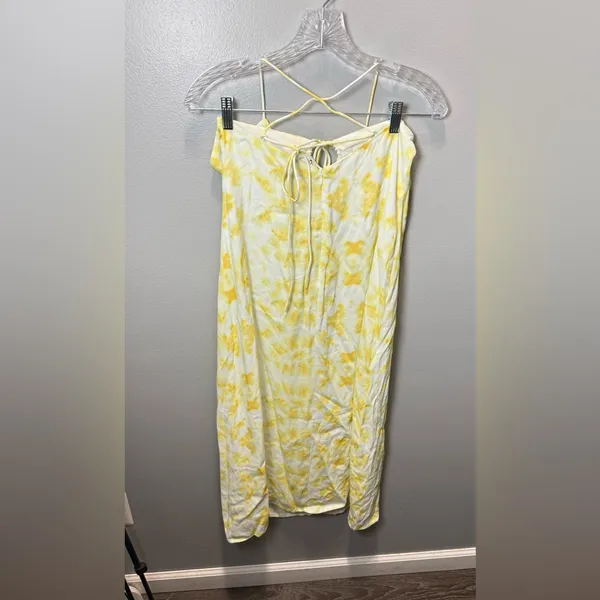 Free People Third Form Women's Yellow/White Ring Out Slip Dress Size 4‎ - Image 7