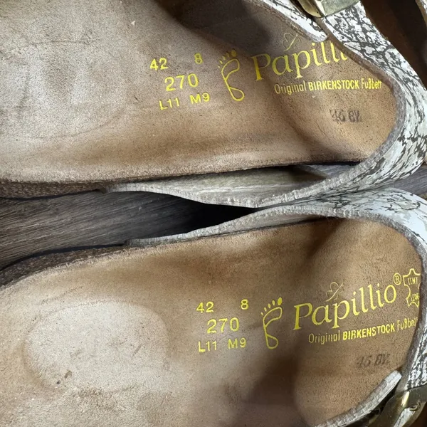 Papillio Women's Sydney Double Strap Sandals Cream Gold Marble Size 42 L11 - Image 6