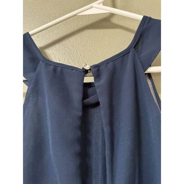 Azazie Bridesmaid Dress Blue Size A0‎ Midi A Line Flare Polyester Formal Wedding - Image 13