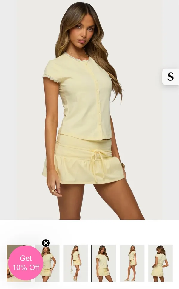 Edikted Yelena Mini Skort & Lace Button Up Top Set - Image 8