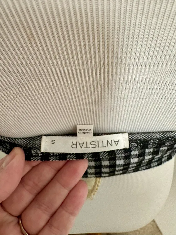 Antistar Black Gingham Crop Top - Image 4