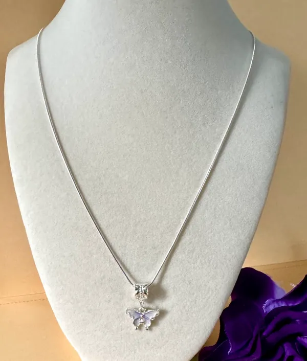 Purple Butterfly Necklace (906) 🦋 - Image 2