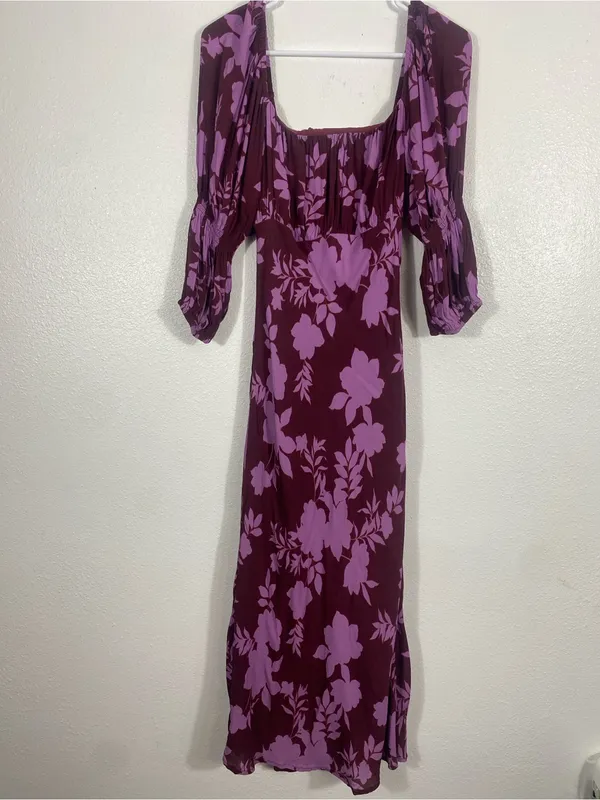 Peter Som Collective Floral Square Neck Midi Dress 4 Shell 58% Viscose 42% Rayón - Image 4
