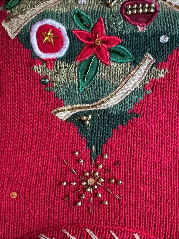 Vintage tiara international ugly Christmas sweater large - Image 6