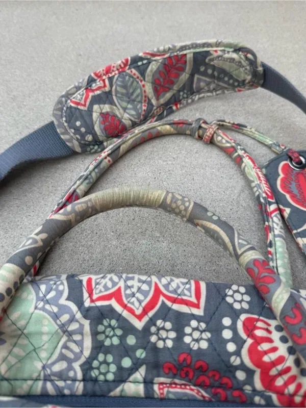 Vera Bradley Weekender Floral Duffle Bag in Gray & Red Quilted Paisley Large - Image 4