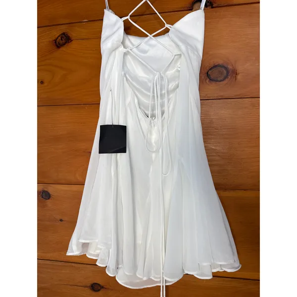 Lulus Perfected Sweetness White Pleated Tiered Mini Dress Night Out Extra Large - Image 3