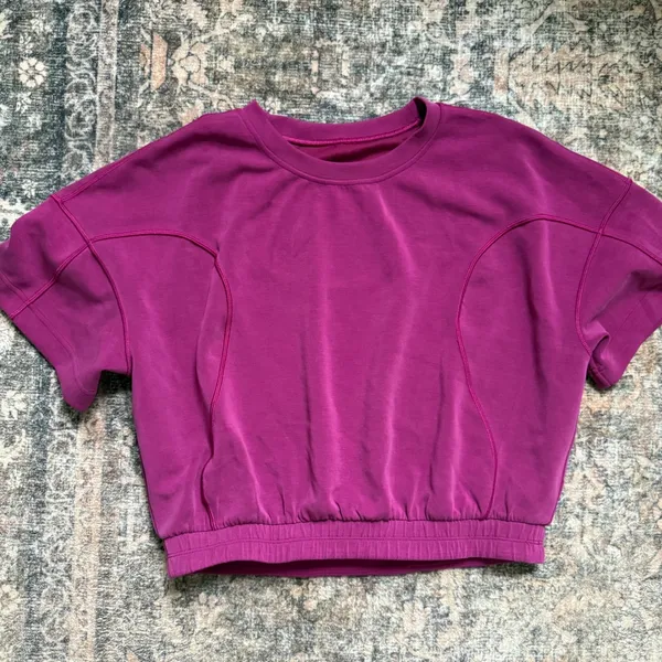 Lululemon Softstreme Gathered Tee T-Shirt Magenta Purple Size 8 W3FO6S - Image 9