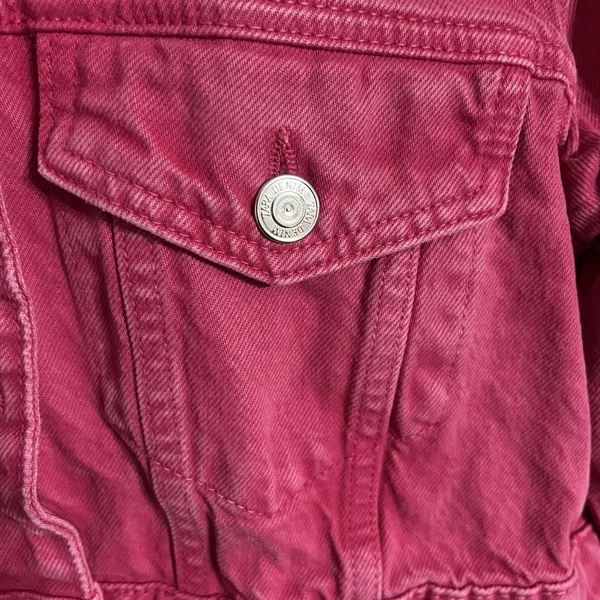 Zara Z1975 Cropped Denim‎ Jean Jacket Barbiecore Pink Size Medium - Image 3
