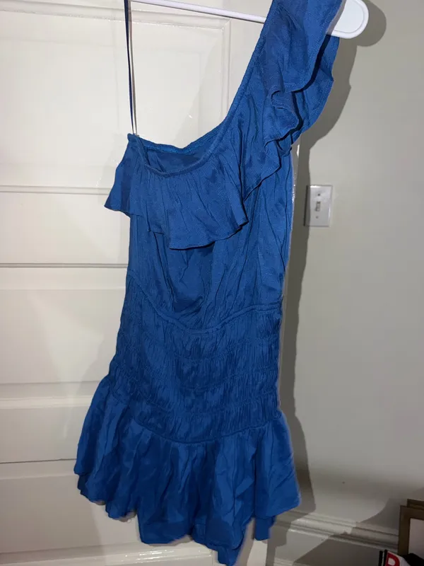 One shoulder blue ruffle dress GLAM - Image 2