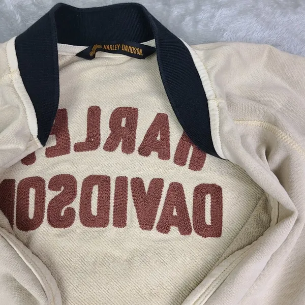 Harley-Davidson Womens Medium‎ Embroidered Vintage Activewear Jacket Tan - Image 9