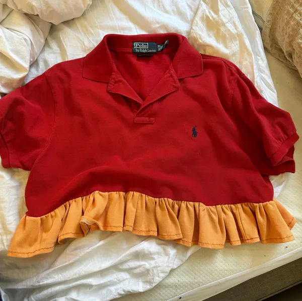 Ralph Lauren ruffled  collared polo crop - Image 2