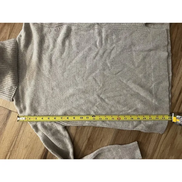 J.Crew Sweater Wm Sm Beige Cowl‎ Neck Merino Wool Blend Pullover Knit Minimal - Image 6