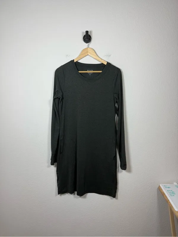 Athleta Uptempo Dress Long Sleeve Travel Work Dress Pockets Grey Size S - Image 3