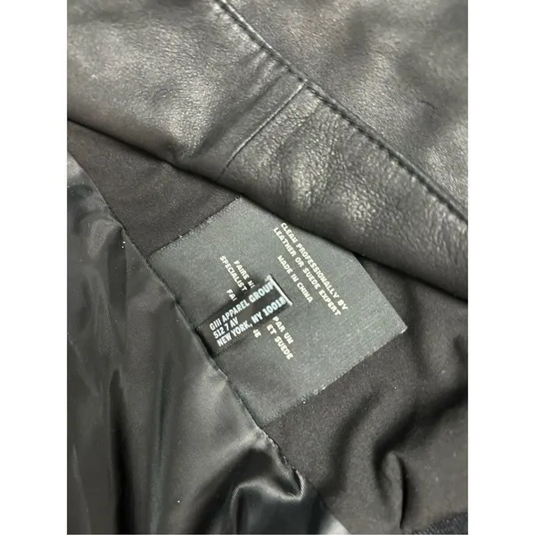 Women's S Andrew Marc New York Womens Black Leather Off Center Zip Jacket Coat p - Image 12