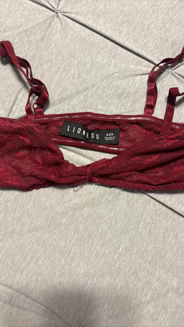 Lioness Top - red/burgundy linen - Image 4