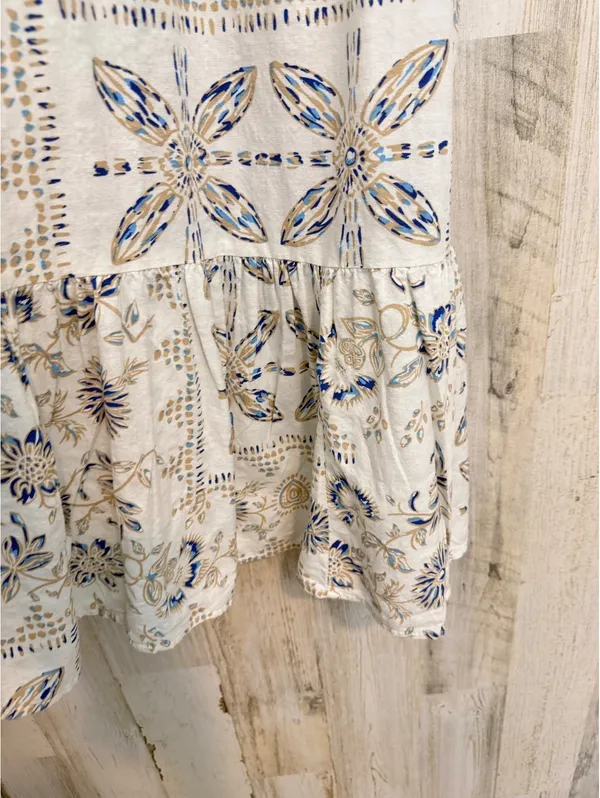 Sonoma Goods For Life Floral Cotton Blend Tiered Tassel Mini Dress M NWT - Image 6