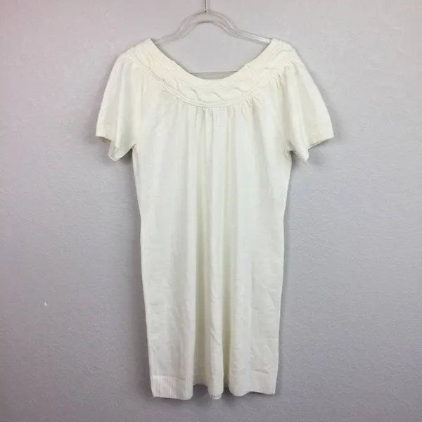 SUSAN LAWERENCE Cream Sweater Dress Sz M - Image 5