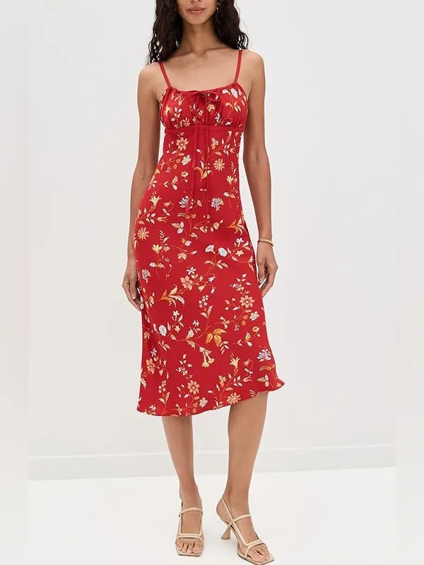 Reformation Camira Floral-Print Crepe Midi Dress in Borsa 6 - Image 3