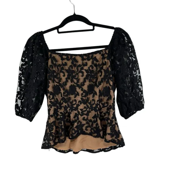 Adelyn Rae Black Lace Top Lined Womens Size Medium Feminine Classy Side‎ Zip - Image 2