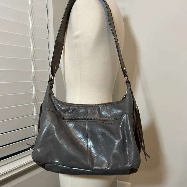 Hobo leather satchel gray‎ and brown Gray - Image 7