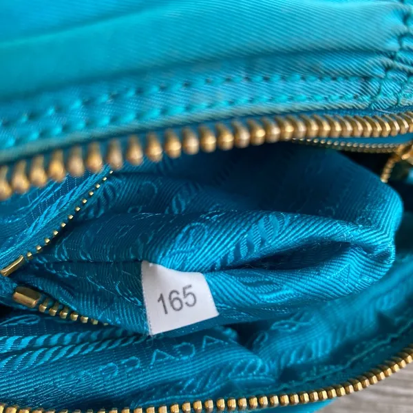 Prada Blue Tessuto Gaufre Crossbody - Image 6