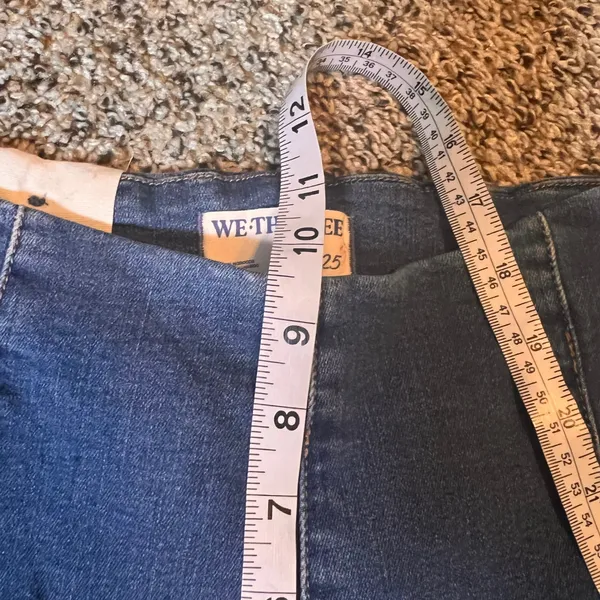 We The Free Bella Moto Mid Rise Skinny‎ Jeans Size 25 Women's Blue Denim - Image 5