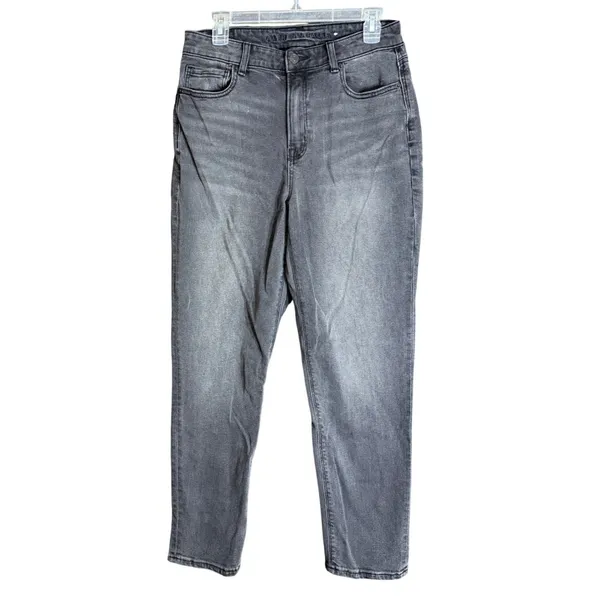American Eagle Womens Size 8 Mom Jean Black Denim High Rise Stretch Casual - Image 2