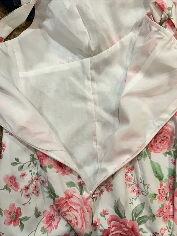 CoMMENSE Square Neck Rose Print Slip Mini Dress Size Large - Image 10