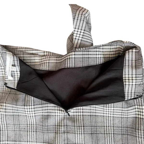 Lovers+Friends Grey Tartan Plaid Tie Front Asymmetric Mini Skirt Preppy Grunge - Image 4