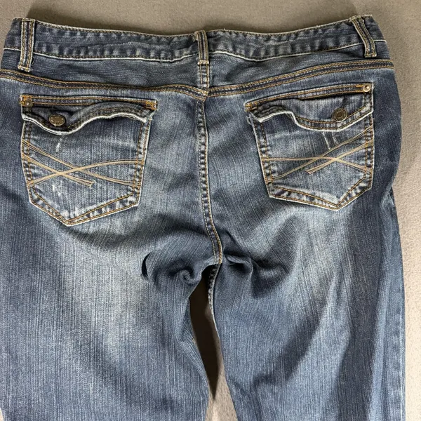 Aeropostale Hailey Flare Jeans Juniors 14 Blue Med Wash Mid Rise Stretch Denim - Image 12