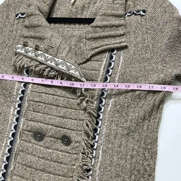 Free People Cuddle Bear Admiral Sweater Cardigan Jacket Brown Size Medium - Image 4