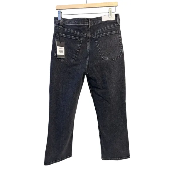 RE/DONE The 70's Crop Boot Jeans sz 31 Black Stoned Noir Stretch NWT inseam 28" - Image 9