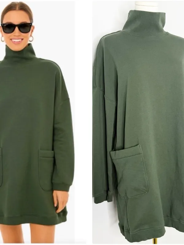 Pomander Place Porter Sweatshirt Dress Green Large Tuckernuck Pockets - Image 2