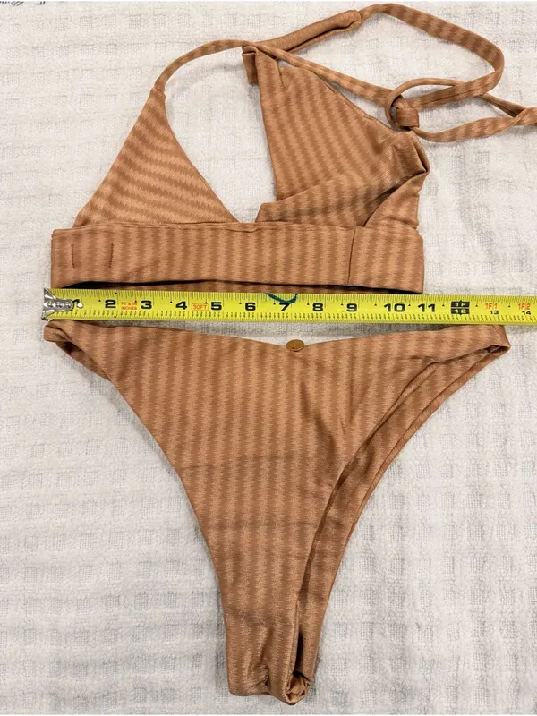 Brazilian Triangle Bikini Set by Flowers, size US Small, Brand New! - Image 5