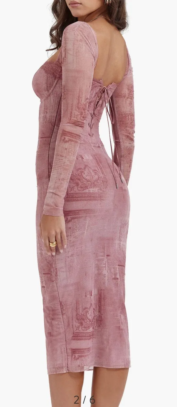 Seraphina Corset Detail Long Sleeve Dress - Image 2