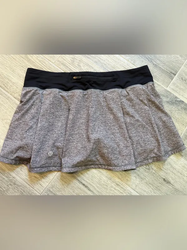Lululemon Pace Rival Mid Rise Skirt Skort Heather Grey Tennis Women's 10 - Image 4