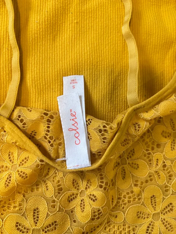 Colsie Crop Top/Bralette Yellow - Image 4