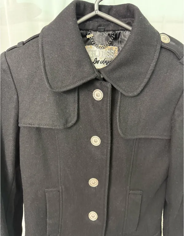 Women’s Guess Los Angeles Black Peacoat - Image 5