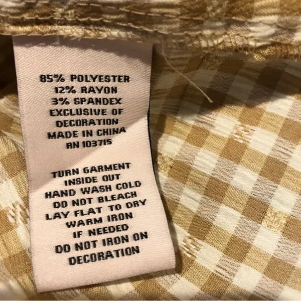 Nanette Lepore Babydoll Milkmaid Y2k Gingham Checkered Neutral Cropped Top S - Image 3