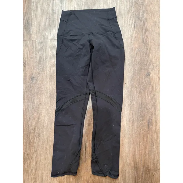 Lululemon Black High Rise Crop Leggings Athletic Athleisure‎ Size 2 - Image 3